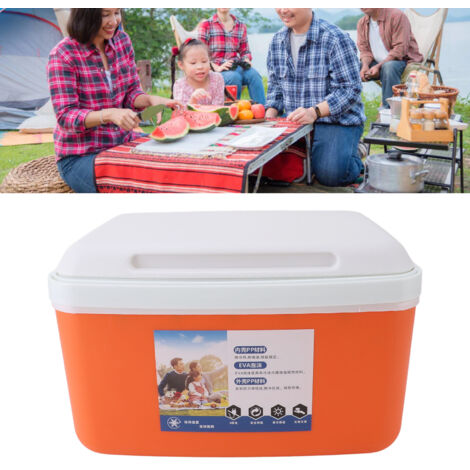 Nevera portátil isotérmica de 8 litros – Nevera compacta y robusta para acampadas, picnics y la playa – Naranja