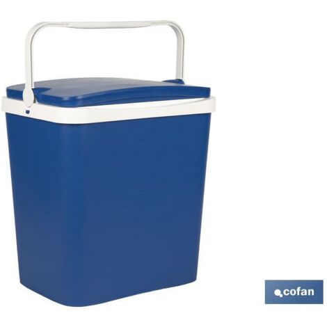 Nevera rígida portable con asa 39,5x29,5x43,4cm fabricada en polipropileno color azul (24l de capacidad)