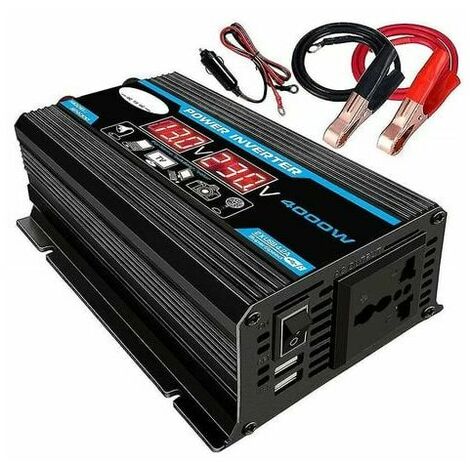 New 4000w 12v 220v/110v Led Ac Car Power Inverter Converter Charger Inverter Adapter Dual Usb Transformer Modified Sine Wave