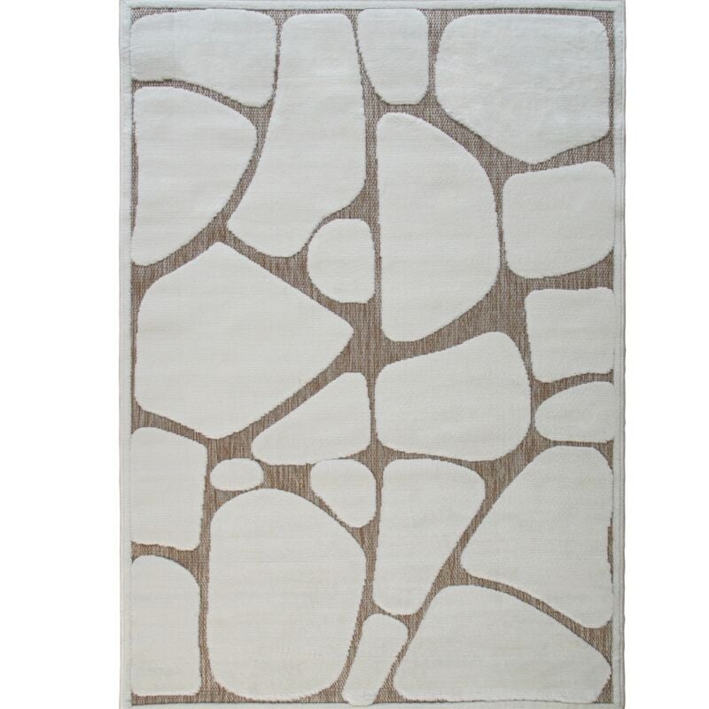New age iceberg - Tapis à motif géométrique crème 160x220