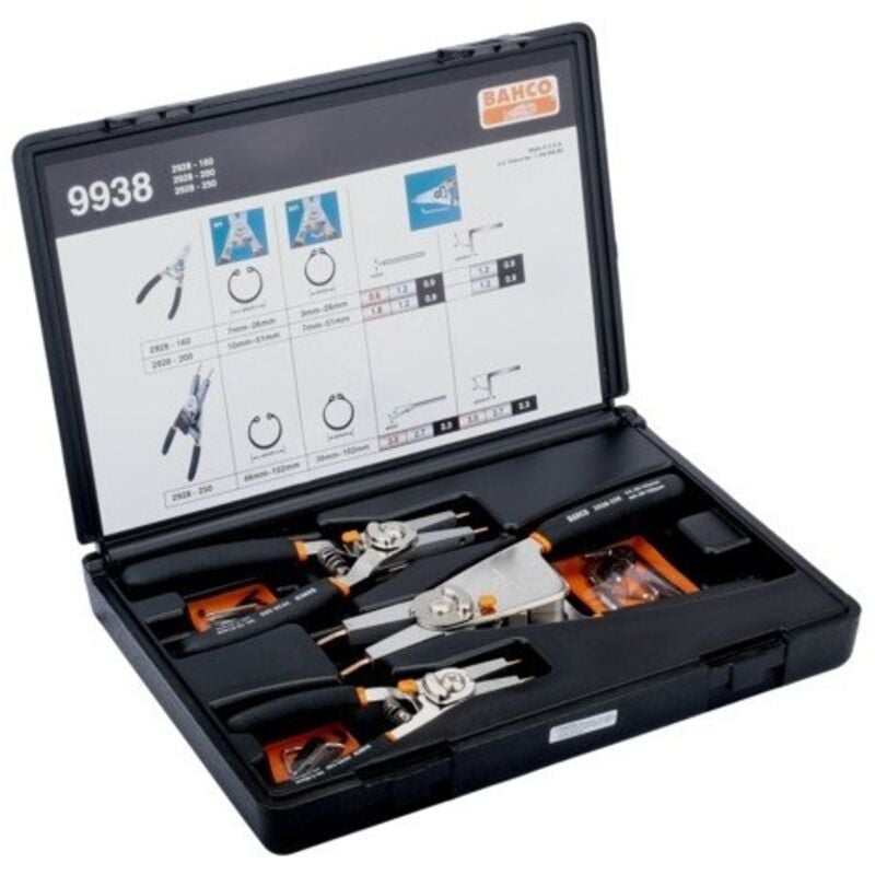 Bahco 9938 Jeu de pinces pour circlips