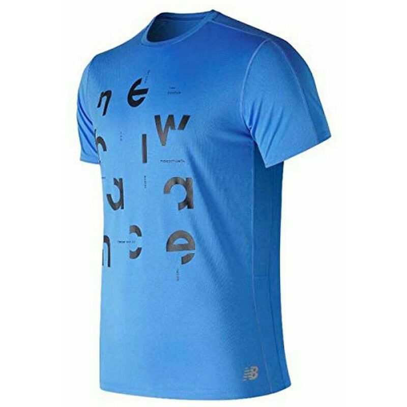 

New Balance Camiseta de Manga Corta Hombre PRNT ACCLRT New Balance MT91162 LCT Azul M