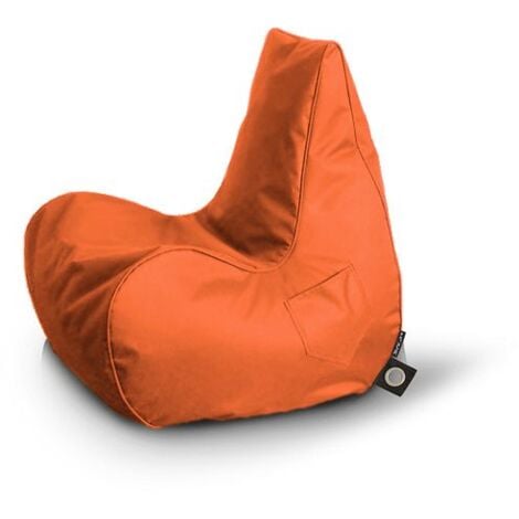 New Gamer Chair, Designer Recliner Gaming Bean Bag, Indoor & Outdoor Beanbag Chair (Water Resistant) with Foam Flakes Filling - Orange