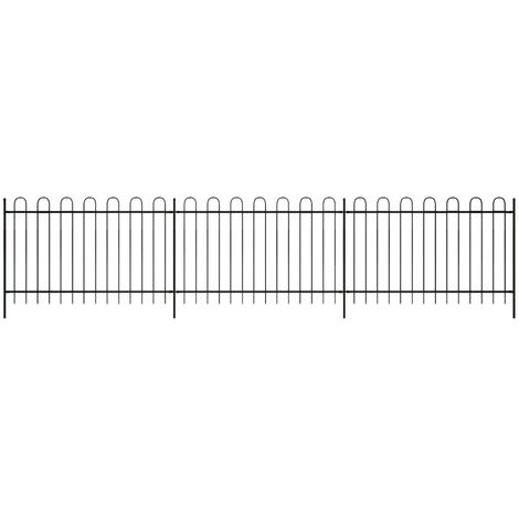 New Garden Fence Patio Security Palisade Steel Hoop Top 60/80/100/120/150 cm