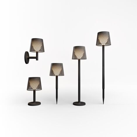 New-Garden Greta lampada portatile nera design traforato