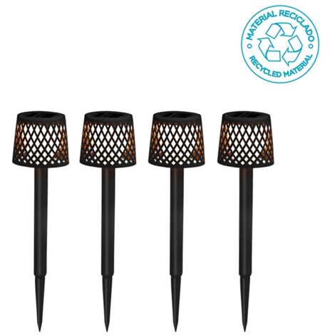 New Garden Gretita Solar Erdspieß Leuchte, 4er Pack Schw.