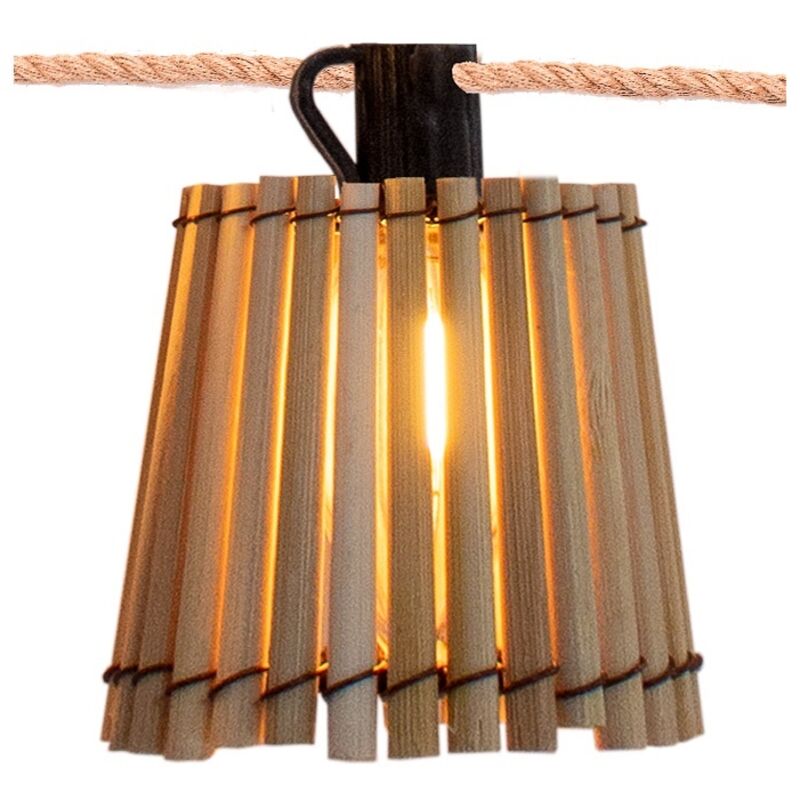 Okinawa Guirlande lumineuse d'intérieur et d'extérieur. 10 ampoules led à lumière chaude avec charge solaire et batterie rechargeable. Fabriqué en