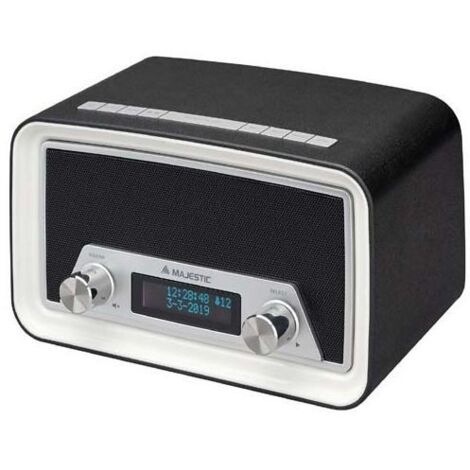 New Majestic DAB-842N Radio con sveglia Orologio Digitale Nero Bianco