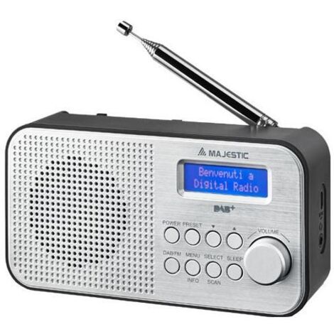 New Majestic RT-194 DAB Portatile Digitale Nero, Argento