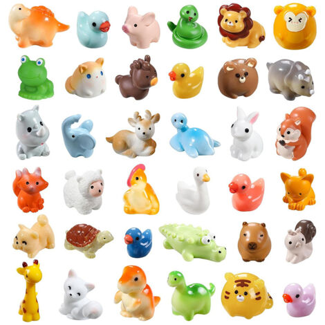 New micro-landscape mini ornaments small animals resin ornaments cute cartoon landscaping 40pcs