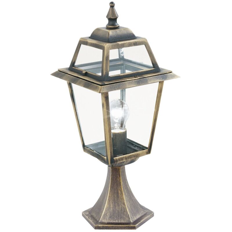Paletto Da Esterno Vintage-Decò Nuova Orleans Alluminio Nero e Oro 1 Luce E27
