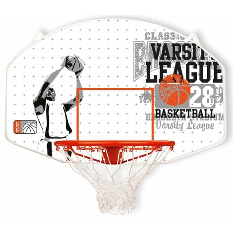 main image of "New Port Basketball Backboard with Ring Fibreglass 16NY-WGO-Uni - White"
