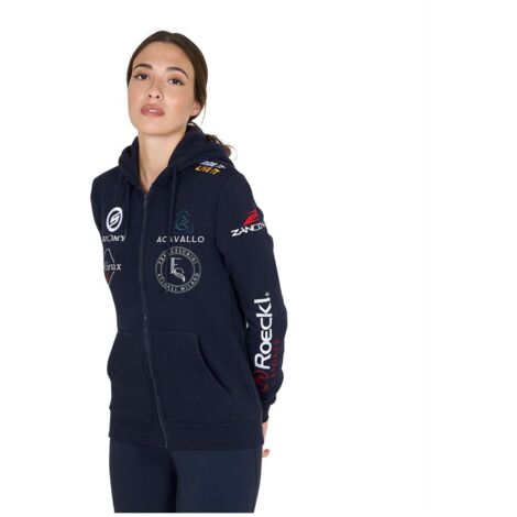 New style women's multilogo hoodie: s, Blu
