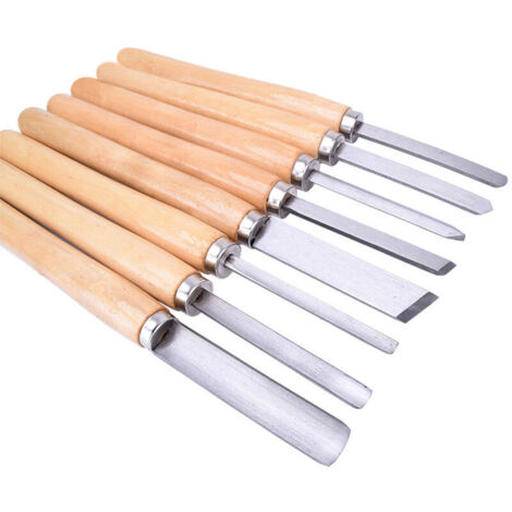 New Wood Chisel Set 8pc Woodworking Chisel Oblique Parting Spear Turning Tool