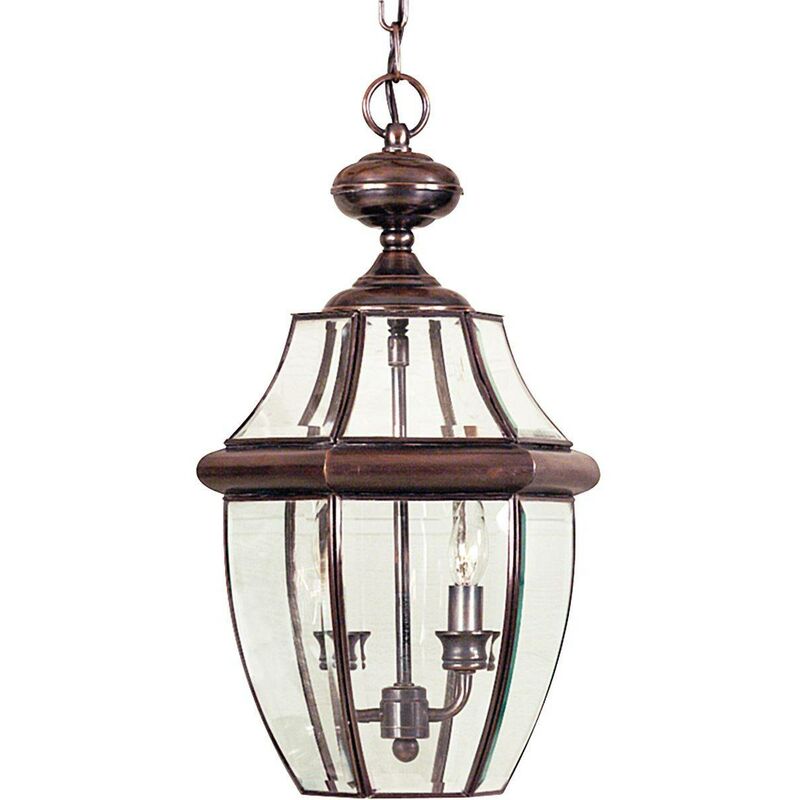 Elstead Lighting - Elstead Newbury - 2 Light Large Chain Lantern - Aged Copper, E14