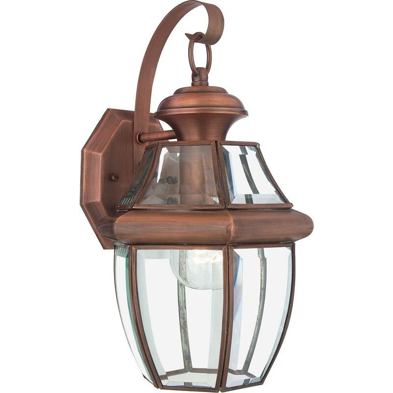 Elstead Lighting - Elstead Newbury - 1 Light Medium Wall Lantern - Aged Copper, E27