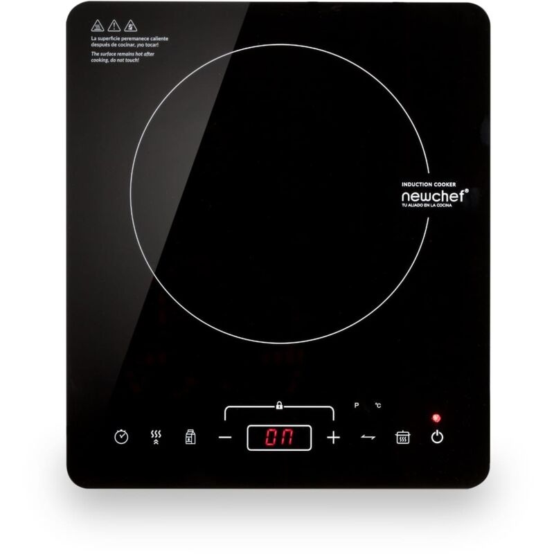 NEWCHEF-Plaque à induction portable Go2000 (2000W) 10 puissances, 3 programmes préconfigurés et écran LED électrique avec Temp Noir