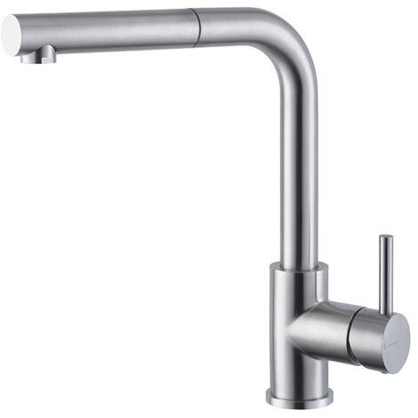 Newform Real 63425X Miscelatore Monocomando Lavello Acciaio Inox con Doccia Estraibile