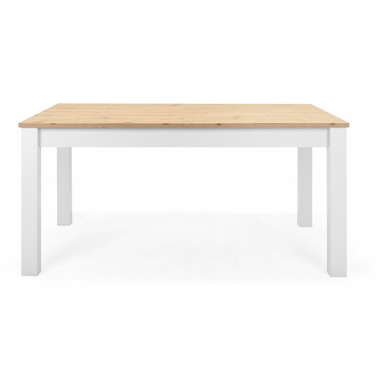 Esstisch ausziehbar 160 - 215 cm inkl. Tischplatte Weiß Wildeiche Esszimmertisch Vintage Landhaus - 215x75x90 cm (BxHxT) - Tisch Küchentisch