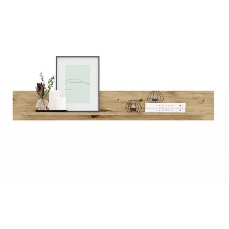 Newfurn Wandboard Artisan Eiche NB Artisan Eiche NB Wandregal Modern Elegant - 122x18x21 cm (BxHxT) - Bücherregal Hängeregal Wandpaneel - [Folly.three] Wohnzimmer Wohnstube Büro Flur - Artisan Eiche NB