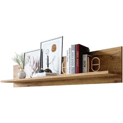 Newfurn Wandboard Eiche Bartex Eiche Wandregal Modern Klassisch - 150x29,6x21,9 cm (BxHxT) - Bücherregal Hängeregal Wandpaneel - [Melami.six] Wohnzimmer Schlafzimmer Flur Esszimmer - Bartex Eiche