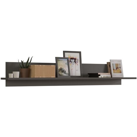 Newfurn Wandboard Eiche Grau Wandregal Modern - 140x22x22 cm (BxHxT) - Bücherregal Hängeregal Wandpaneel - [Lianne.seven] Wohnzimmer Wohnstube Büro - Grau