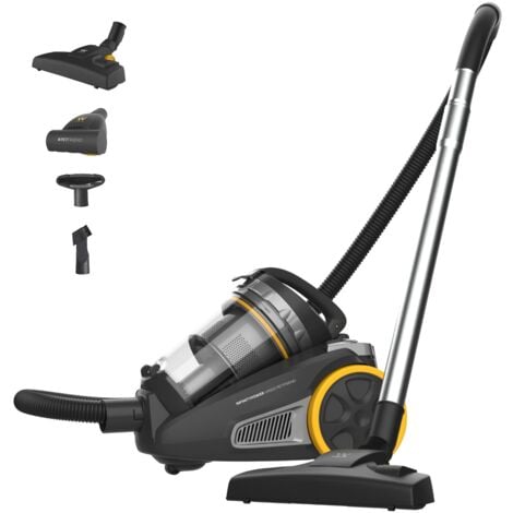 Newlux Aspirador Trineo Negro InfinityPower V4500 con Cepillo Rotativo de Animales, Depósito 3L XXL