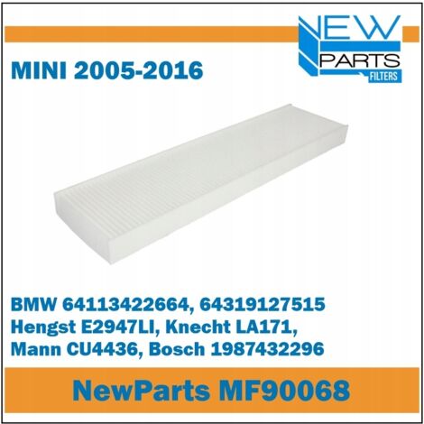 NewParts MF90068 Innenraumfilter Mini 20052016 Ersatz Filtron K1239