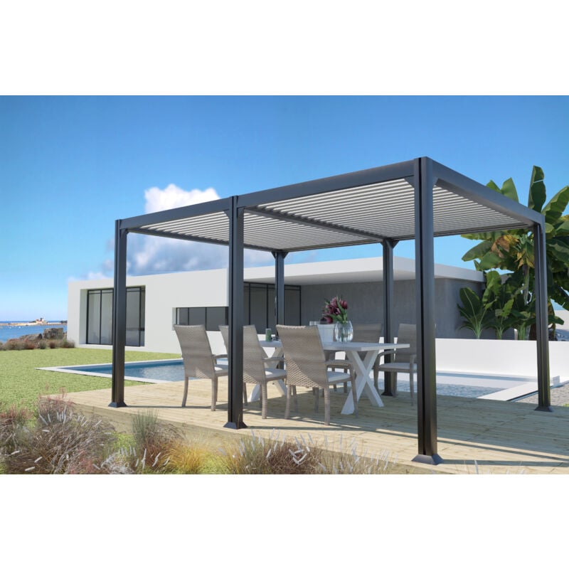 Newport - Pergola Autoportante Bioclimatique 3X4M En Aluminium