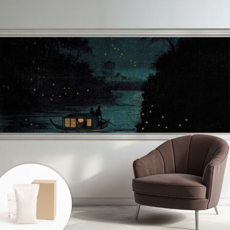 Newroom Tapete Dekorative Vliestapete mit Kleber Modern für Wohnzimmer Schlafzimmer  Abendlich Lichter 250x104 cm