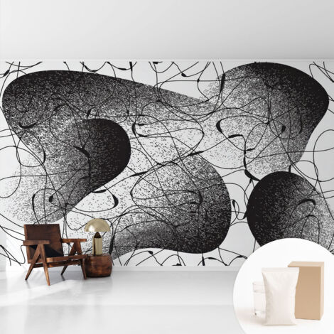 Newroom Tapete Dekorative Vliestapete mit Kleber Modern für Wohnzimmer Schlafzimmer  Abstraktes Muster 416x254 cm