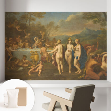 Newroom Tapete Dekorative Vliestapete mit Kleber Modern für Wohnzimmer Schlafzimmer  Antikes Festmahl 104x70 cm