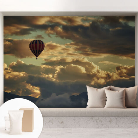 Newroom Tapete Dekorative Vliestapete mit Kleber Modern für Wohnzimmer Schlafzimmer  Ballon in den Wolken 208x146 cm