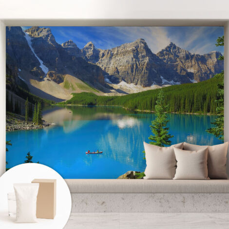 Newroom Tapete Dekorative Vliestapete mit Kleber Modern für Wohnzimmer Schlafzimmer  Bergsee 208x146 cm