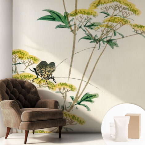 Newroom Tapete Dekorative Vliestapete mit Kleber Modern für Wohnzimmer Schlafzimmer  Blumen der Natur 250x250 cm