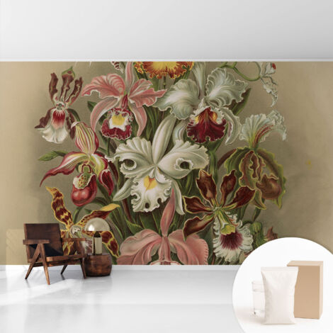 Newroom Tapete Dekorative Vliestapete mit Kleber Modern für Wohnzimmer Schlafzimmer  Blumeneleganz 416x254 cm