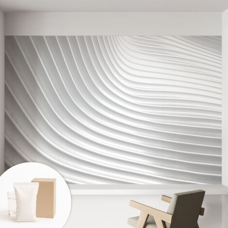 Newroom Tapete Dekorative Vliestapete mit Kleber Modern für Wohnzimmer Schlafzimmer Elegante Wellen 152x104 cm