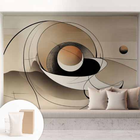 Newroom Tapete Dekorative Vliestapete mit Kleber Modern für Wohnzimmer Schlafzimmer  Harmonische Abstraktion 208x146 cm