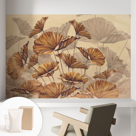 Newroom Tapete Dekorative Vliestapete mit Kleber Modern für Wohnzimmer Schlafzimmer  Herbstliche Eleganz 104x70 cm