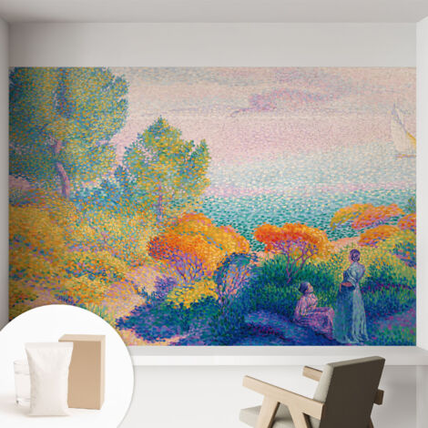 Newroom Tapete Dekorative Vliestapete mit Kleber Modern für Wohnzimmer Schlafzimmer  Küstenlandschaft 152x104 cm