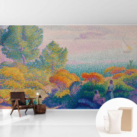 Newroom Tapete Dekorative Vliestapete mit Kleber Modern für Wohnzimmer Schlafzimmer  Küstenlandschaft 416x254 cm