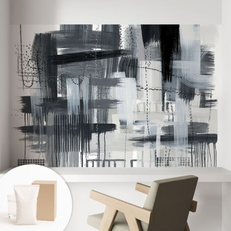 Newroom Tapete Dekorative Vliestapete mit Kleber Modern für Wohnzimmer Schlafzimmer  Moderne Kunst 104x70 cm