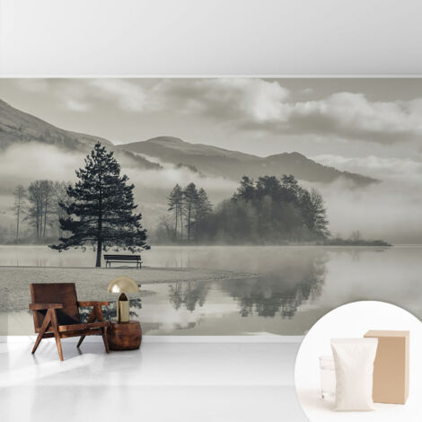 Newroom Tapete Dekorative Vliestapete mit Kleber Modern für Wohnzimmer Schlafzimmer Romantische Landschaft 416x254 cm