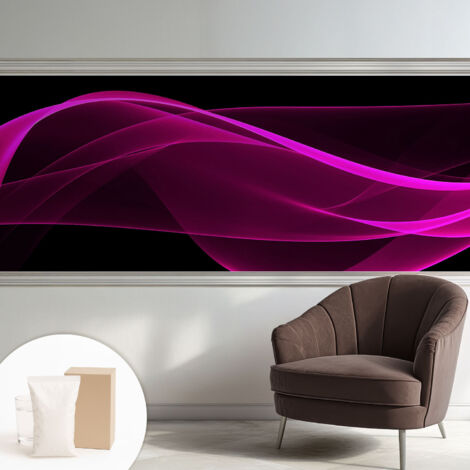 Newroom Tapete Dekorative Vliestapete mit Kleber Modern für Wohnzimmer Schlafzimmer  Rosa Bänder 250x104 cm
