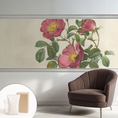 Newroom Tapete Dekorative Vliestapete mit Kleber Modern für Wohnzimmer Schlafzimmer  Rosenmotiv 250x104 cm