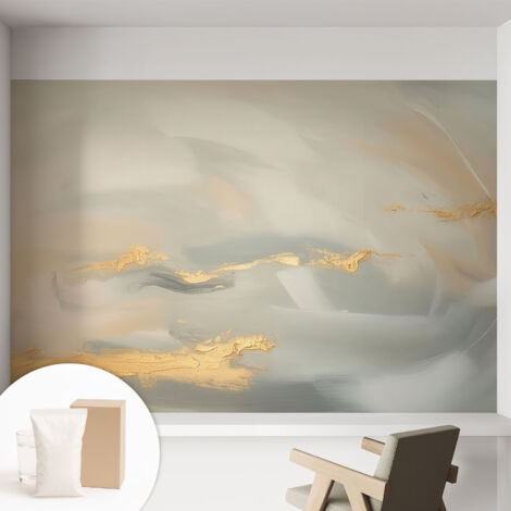 Newroom Tapete Dekorative Vliestapete mit Kleber Modern für Wohnzimmer Schlafzimmer  Sanfte Striche 152x104 cm