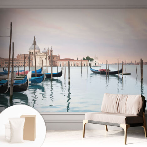 Newroom Tapete Dekorative Vliestapete mit Kleber Modern für Wohnzimmer Schlafzimmer  Venezianische Kulisse 312x219 cm