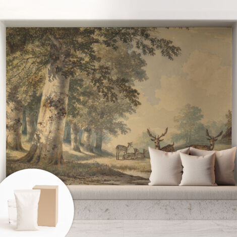Newroom Tapete Dekorative Vliestapete mit Kleber Modern für Wohnzimmer Schlafzimmer  Waldstille 208x146 cm