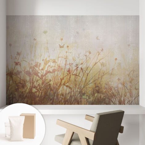 Newroom Tapete Dekorative Vliestapete mit Kleber Modern für Wohnzimmer Schlafzimmer  Wiesenharmonie 104x70 cm