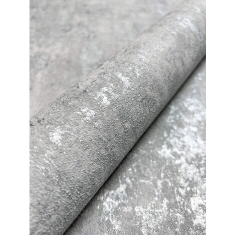 NEWROOM Tapete Silber Vliestapete Beton - Betontapete Industrial Grau Zement Putz Loft - Silber